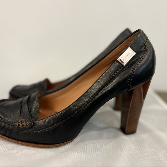 Authentic Vintage Dolce & Gabbana Black Leather Loafer Block Heels - Picture 6 of 12